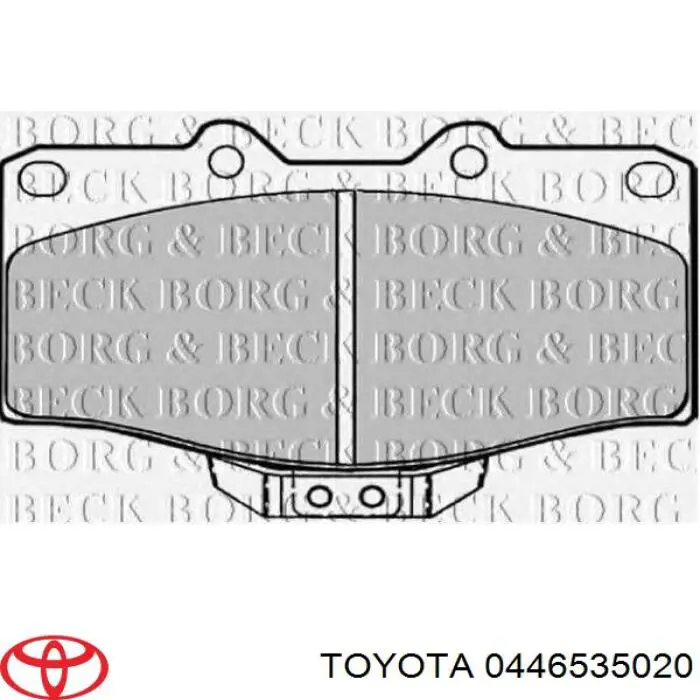 Передні тормозні колодки 0446535020 Toyota