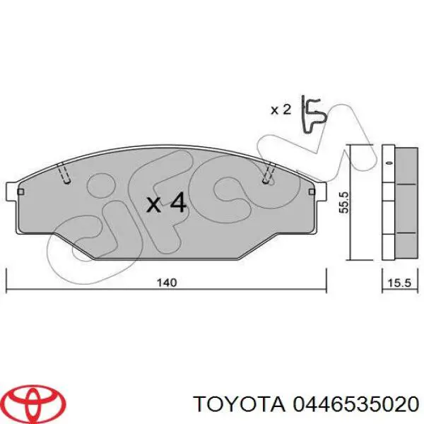 Гальмівні колодки Toyota 0446535020 ціна, від 13.95 USD