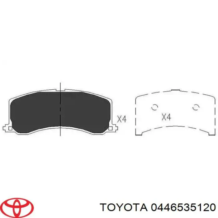 0446535120 Toyota колодки гальмівні передні, дискові