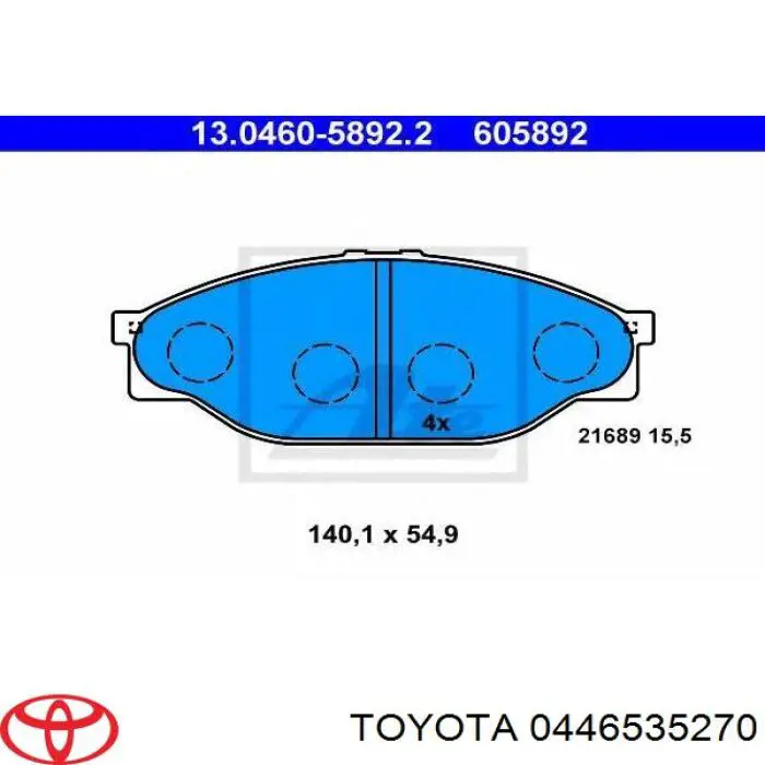Купити 0446535270 Toyota Колодки гальмівні передні, дискові