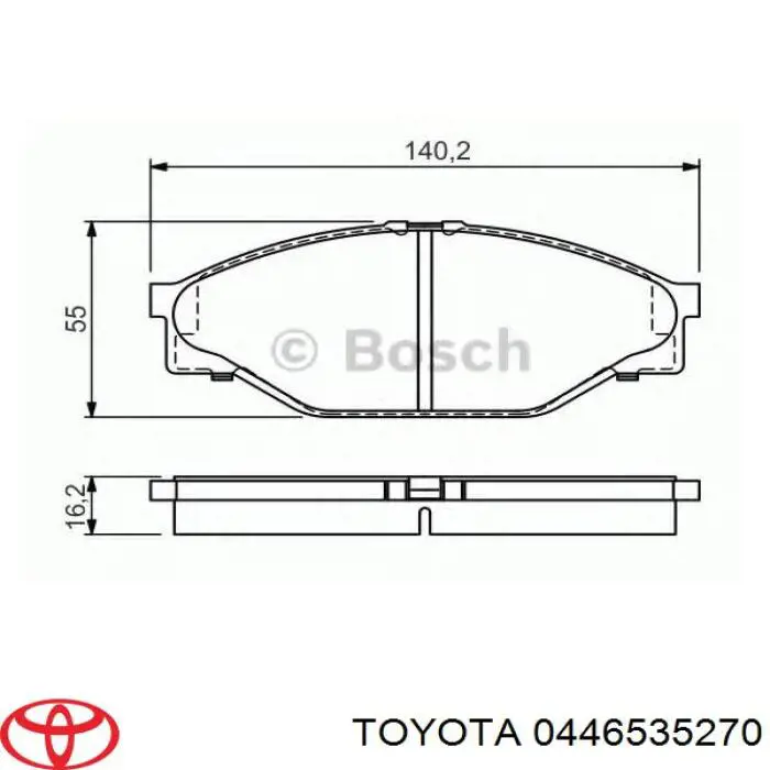 0446535270 Toyota колодки гальмівні передні, дискові