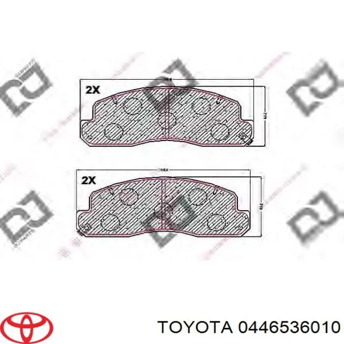 Колодки гальмівні передні, дискові 0446536010 Toyota