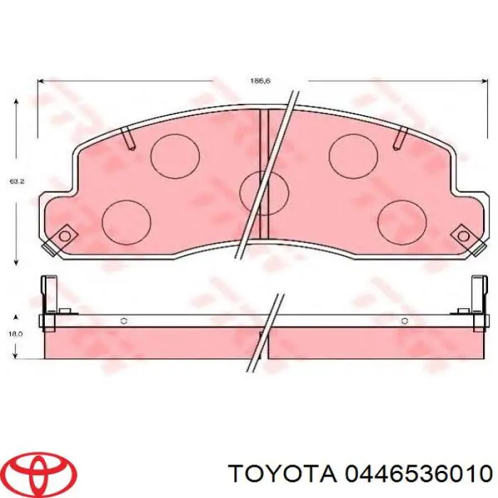 0446536010 Toyota Передні гальмівні колодки