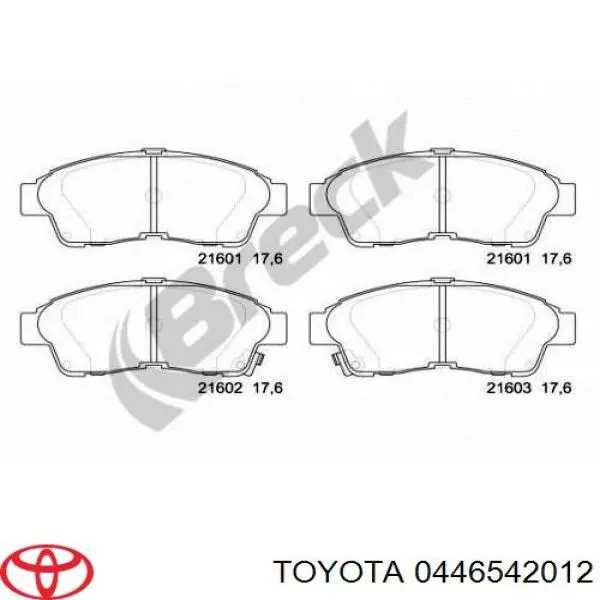 Купити 0446542012 Toyota Колодки гальмівні передні, дискові