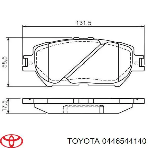 Передні тормозні колодки 0446544140 Toyota