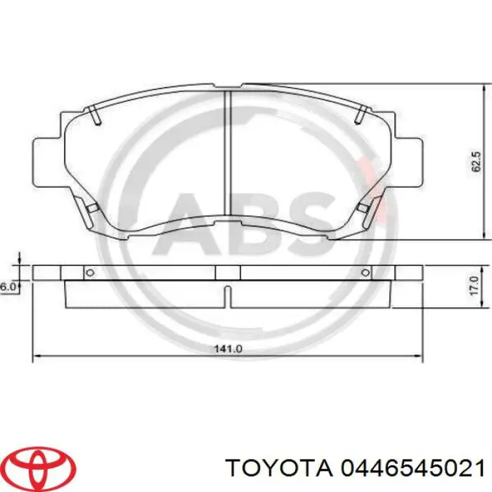Купити 0446545021 Toyota Колодки гальмівні передні, дискові
