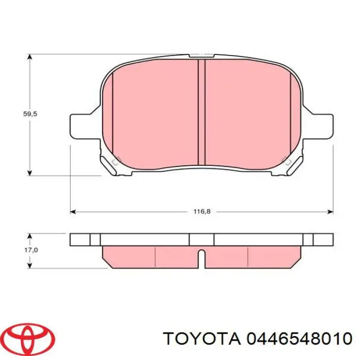 Передні тормозні колодки 0446548010 Toyota