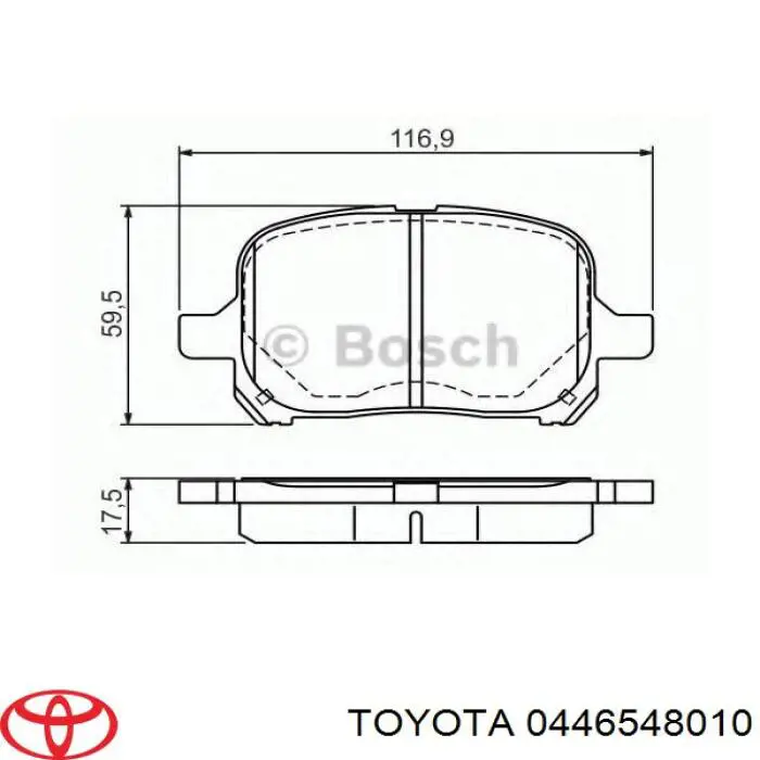 Купити 0446548010 Toyota Колодки гальмівні передні, дискові