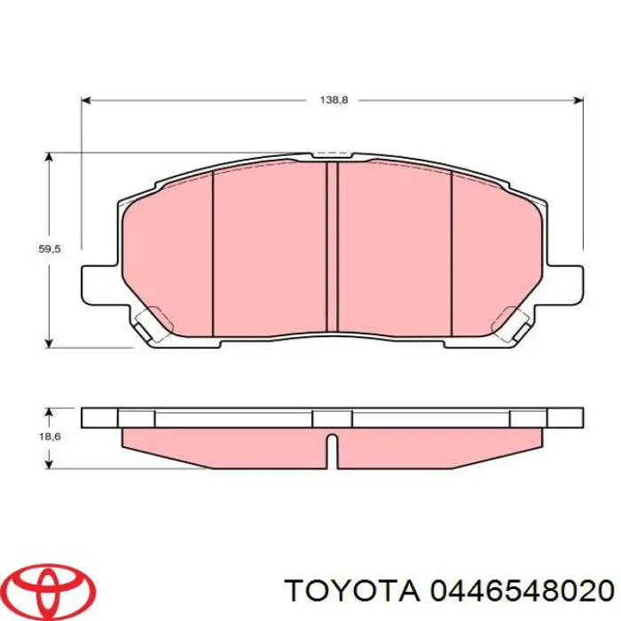 0446548020 Toyota Передні гальмівні колодки