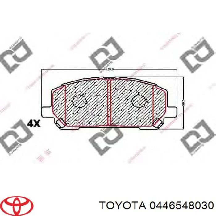 Купити 0446548030 Toyota Колодки гальмівні передні, дискові