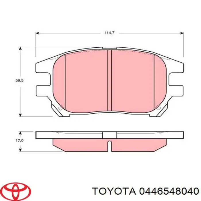 0446548040 Toyota Передні гальмівні колодки
