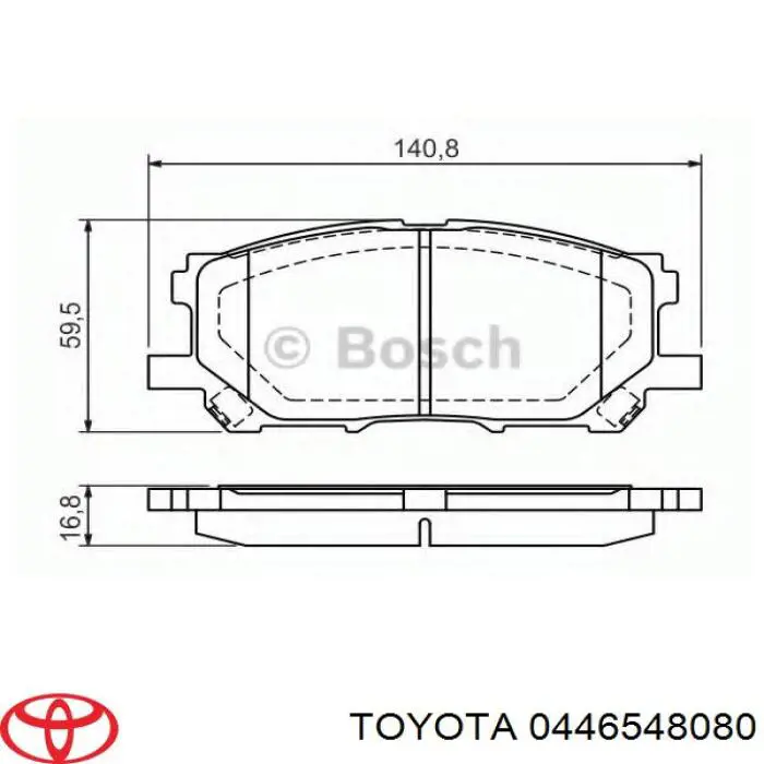 Передні тормозні колодки 0446548080 Toyota