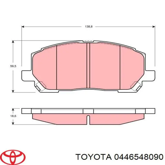 0446548090 Toyota Передні гальмівні колодки