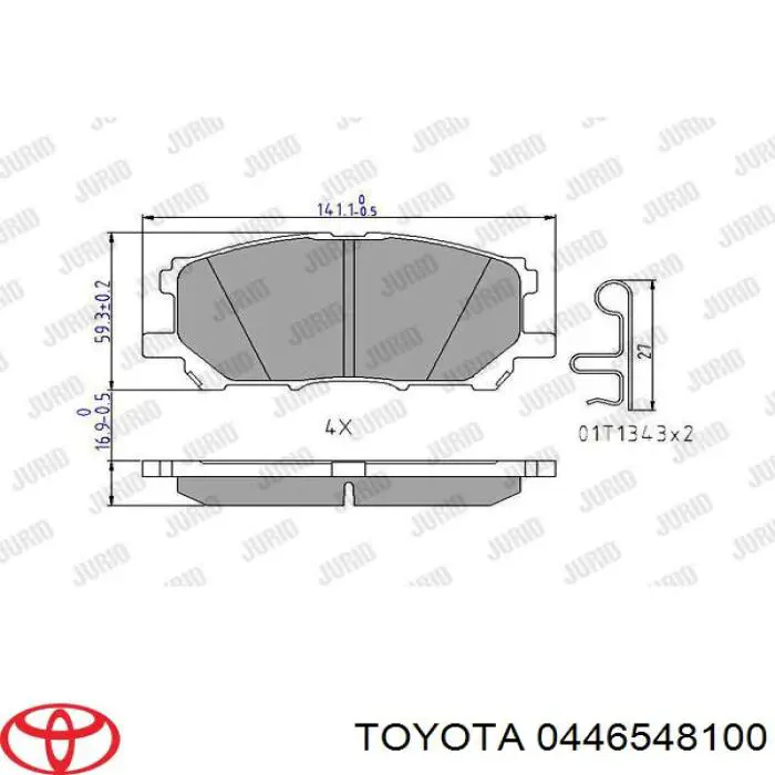 Передні тормозні колодки 0446548100 Toyota