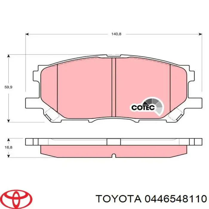 Гальмівні колодки Toyota 0446548110 ціна, від 28.52 USD