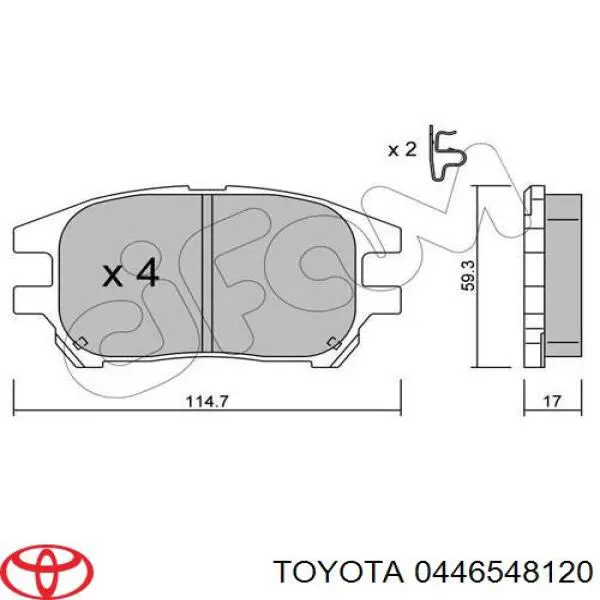 Купити 0446548120 Toyota Колодки гальмівні передні, дискові