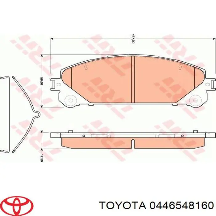 Гальмівні колодки Toyota 0446548160 ціна, від 31.75 USD