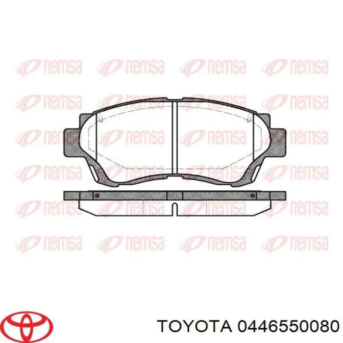 Колодки гальмівні передні, дискові 0446550080 Toyota