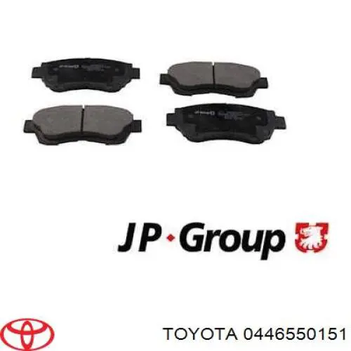 Колодки гальмівні передні, дискові 0446550151 Toyota