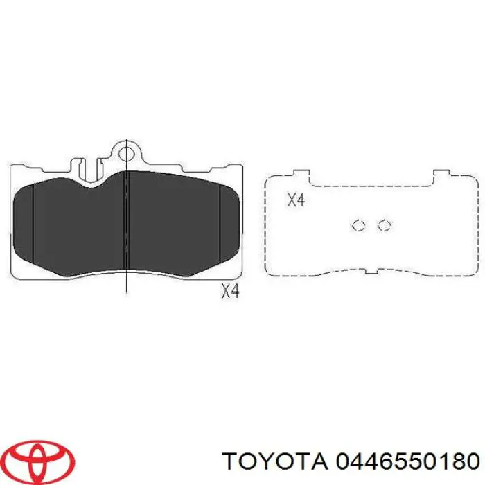 Передні тормозні колодки 0446550180 Toyota
