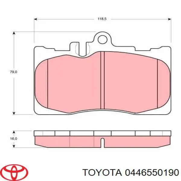 Купити 0446550190 Toyota Колодки гальмівні передні, дискові
