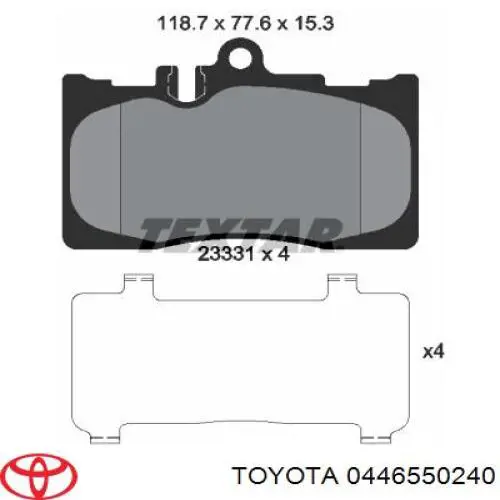 0446550240 Toyota Передні гальмівні колодки