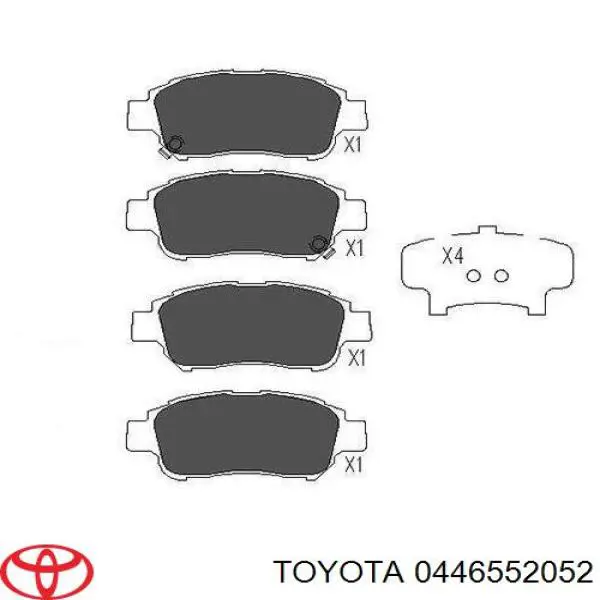 Колодки гальмівні передні, дискові 0446552052 Toyota