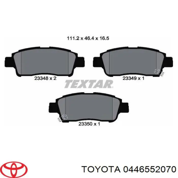 Купити 0446552070 Toyota Колодки гальмівні передні, дискові