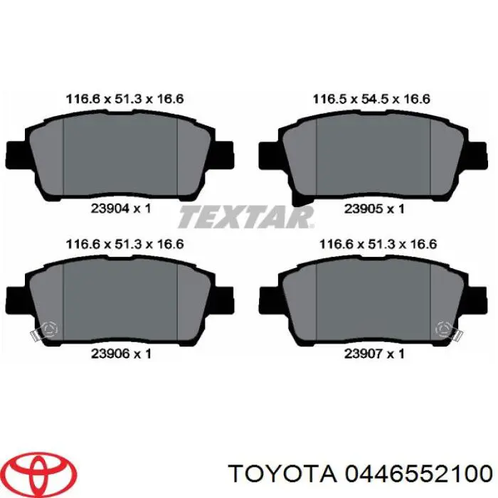 Тормозні колодки Toyota 0446552100