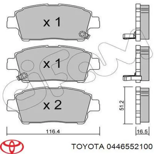 0446552100 Toyota Передні гальмівні колодки