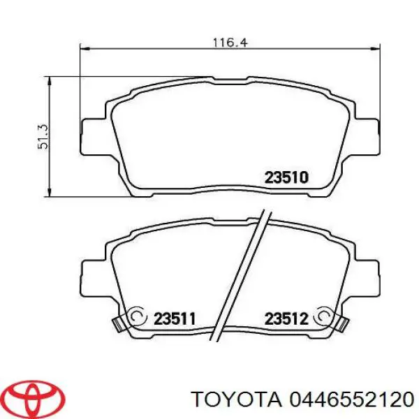 0446552120 Toyota колодки гальмівні передні, дискові