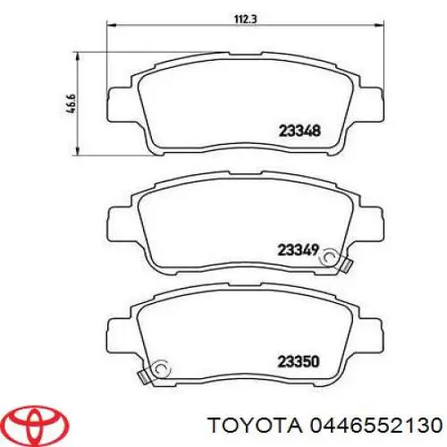 Гальмівні колодки Toyota 0446552130 ціна, від 12.16 USD