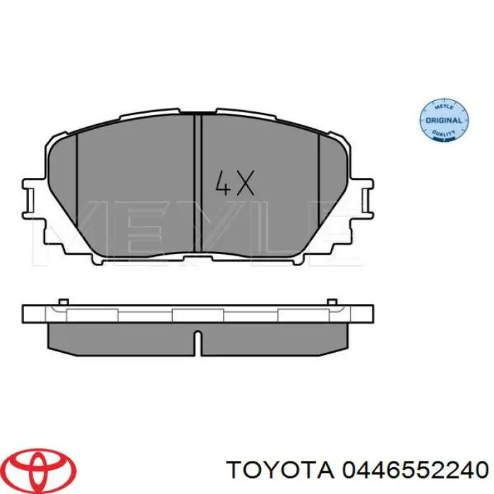 0446552240 Toyota колодки гальмівні передні, дискові