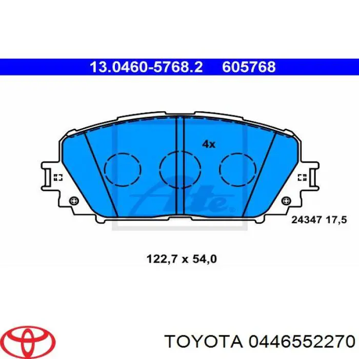 0446552270 Toyota Передні гальмівні колодки