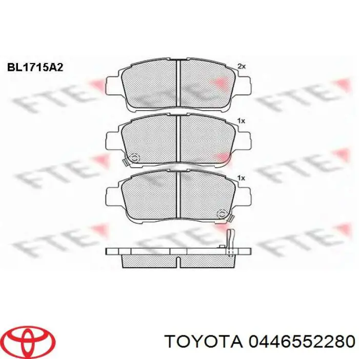 0446552280 Toyota Передні гальмівні колодки