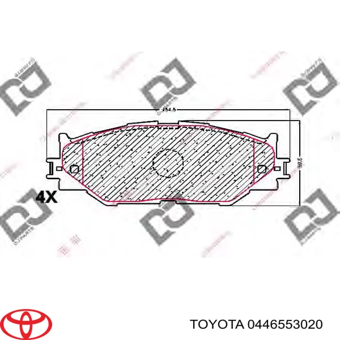 Купити 0446553020 Toyota Колодки гальмівні передні, дискові