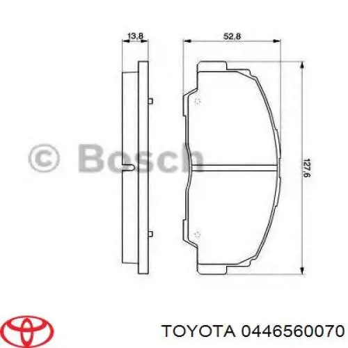 Колодки гальмівні передні, дискові 0446560070 Toyota