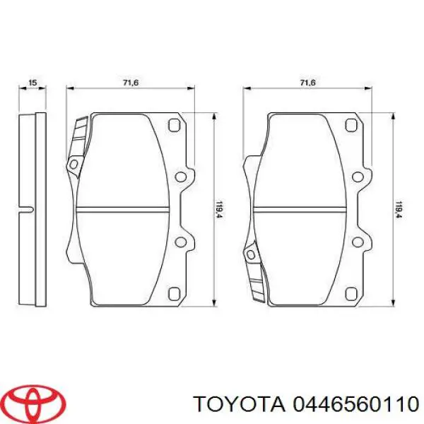 Купити 0446560110 Toyota Колодки гальмівні передні, дискові