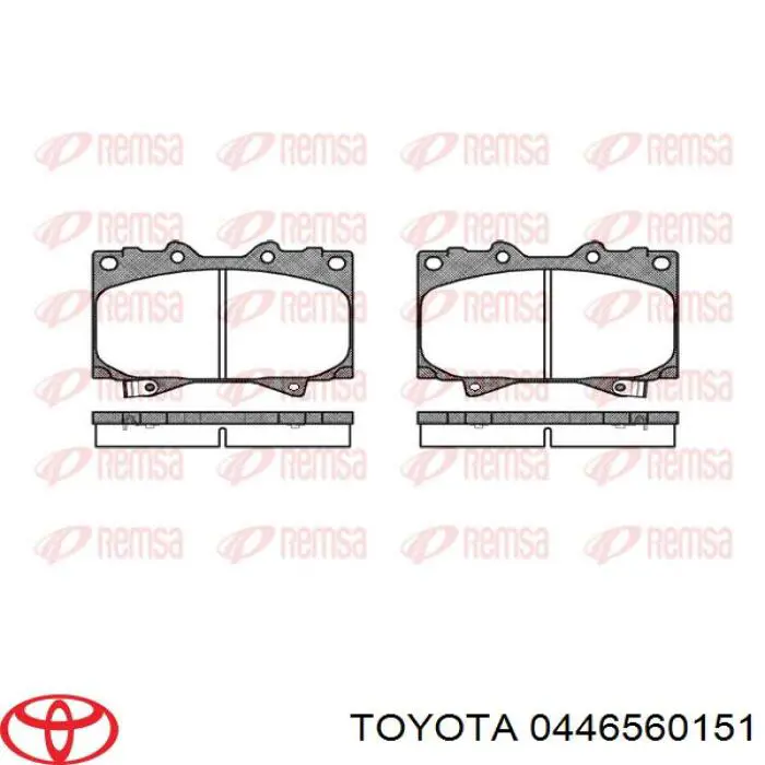 Колодки гальмівні передні, дискові 0446560151 Toyota