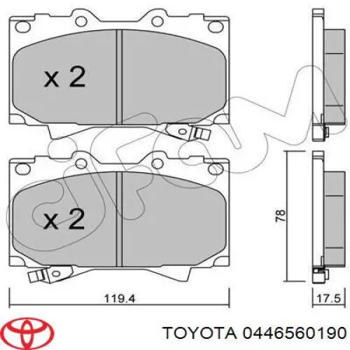 Купити 0446560190 Toyota Колодки гальмівні передні, дискові