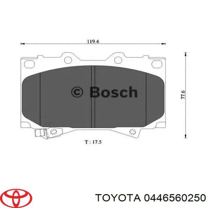 Гальмівні колодки Toyota 0446560250 ціна, від 25.34 USD
