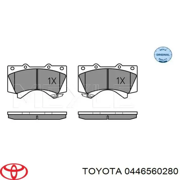 Колодки гальмівні передні, дискові 0446560280 Toyota