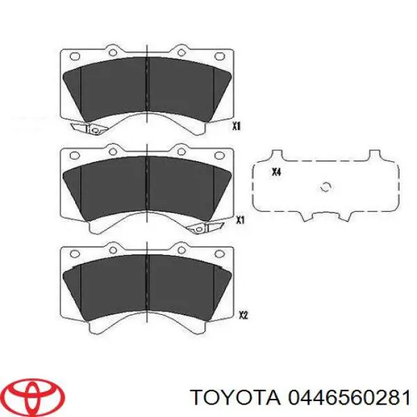 Передні тормозні колодки 0446560281 Toyota
