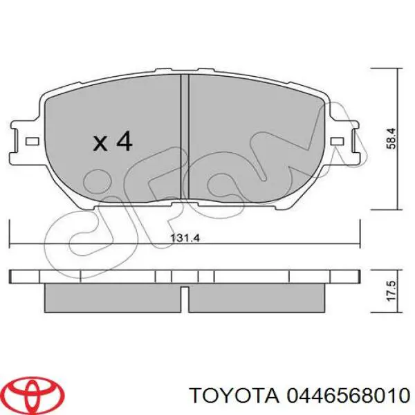 0446568010 Toyota колодки гальмівні передні, дискові
