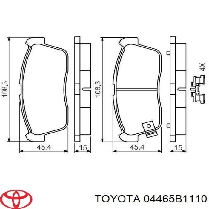 Гальмівні колодки Toyota 04465B1110 ціна, від 18.17 USD