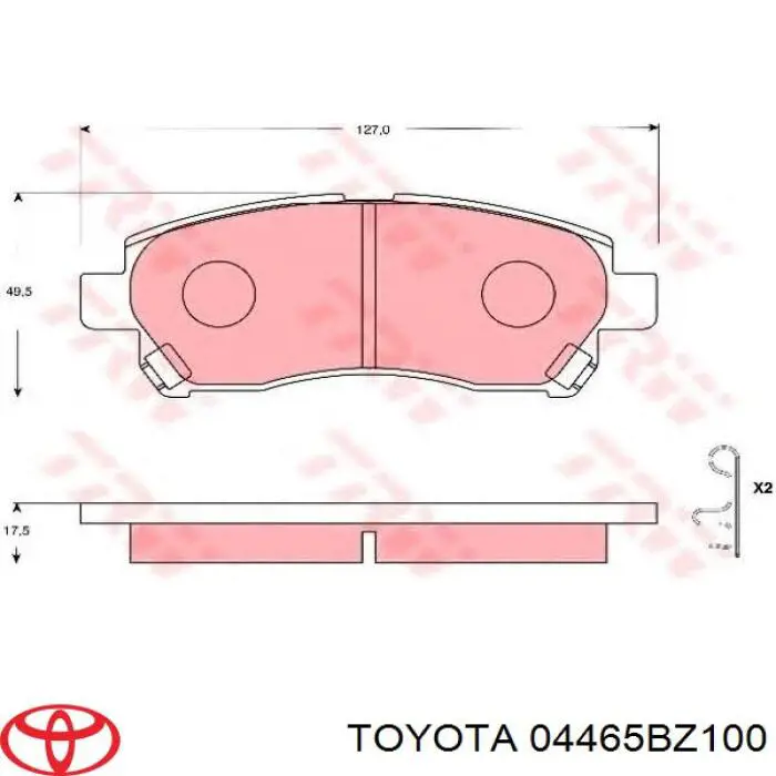 04465BZ100 Toyota Передні гальмівні колодки