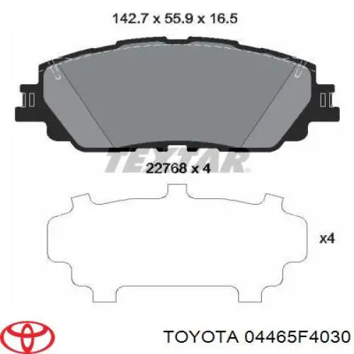 Купити 04465F4030 Toyota Колодки гальмівні передні, дискові