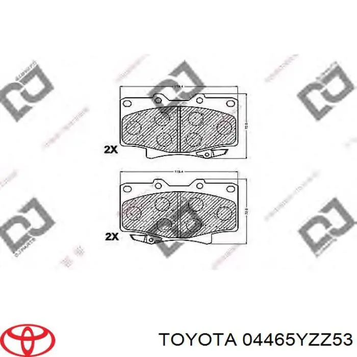 Колодки гальмівні передні, дискові 04465YZZ53 Toyota