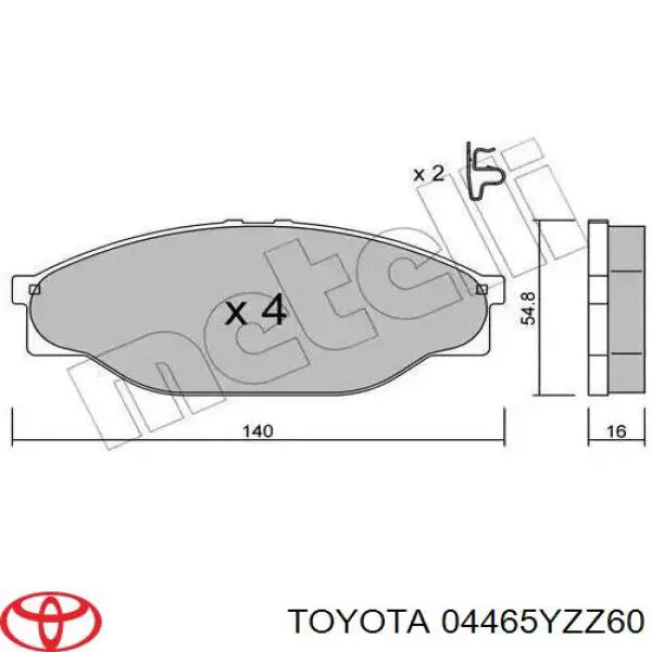 Гальмівні колодки Toyota 04465YZZ60 ціна, від 22.83 USD