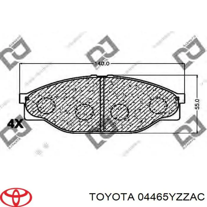 04465YZZAC Toyota колодки гальмівні передні, дискові